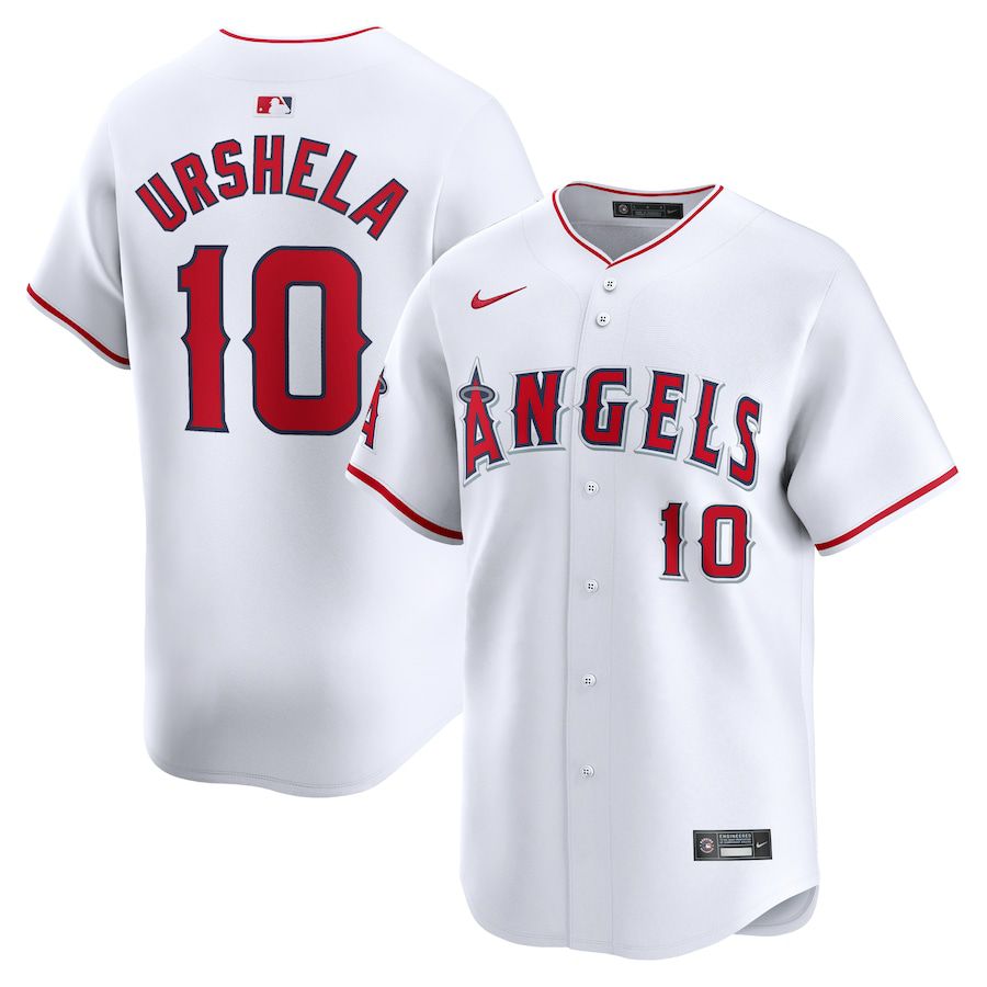 Men Los Angeles Angels #10 Gio Urshela Nike White Home Limited Player MLB Jersey->los angeles angels->MLB Jersey